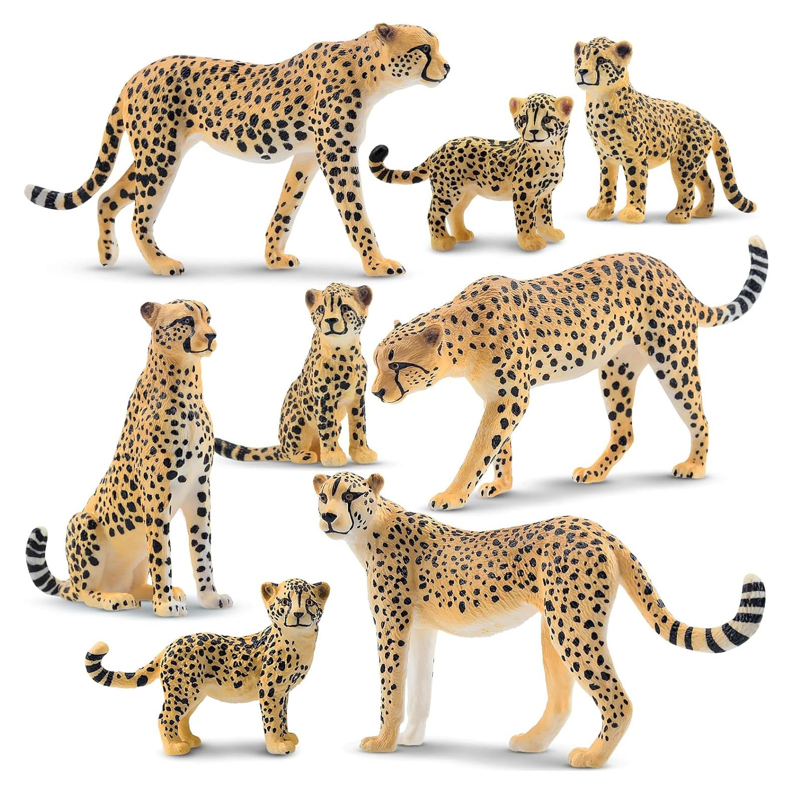 Conjunto de Figuras de Guepardo Toymany 8PCS Realista