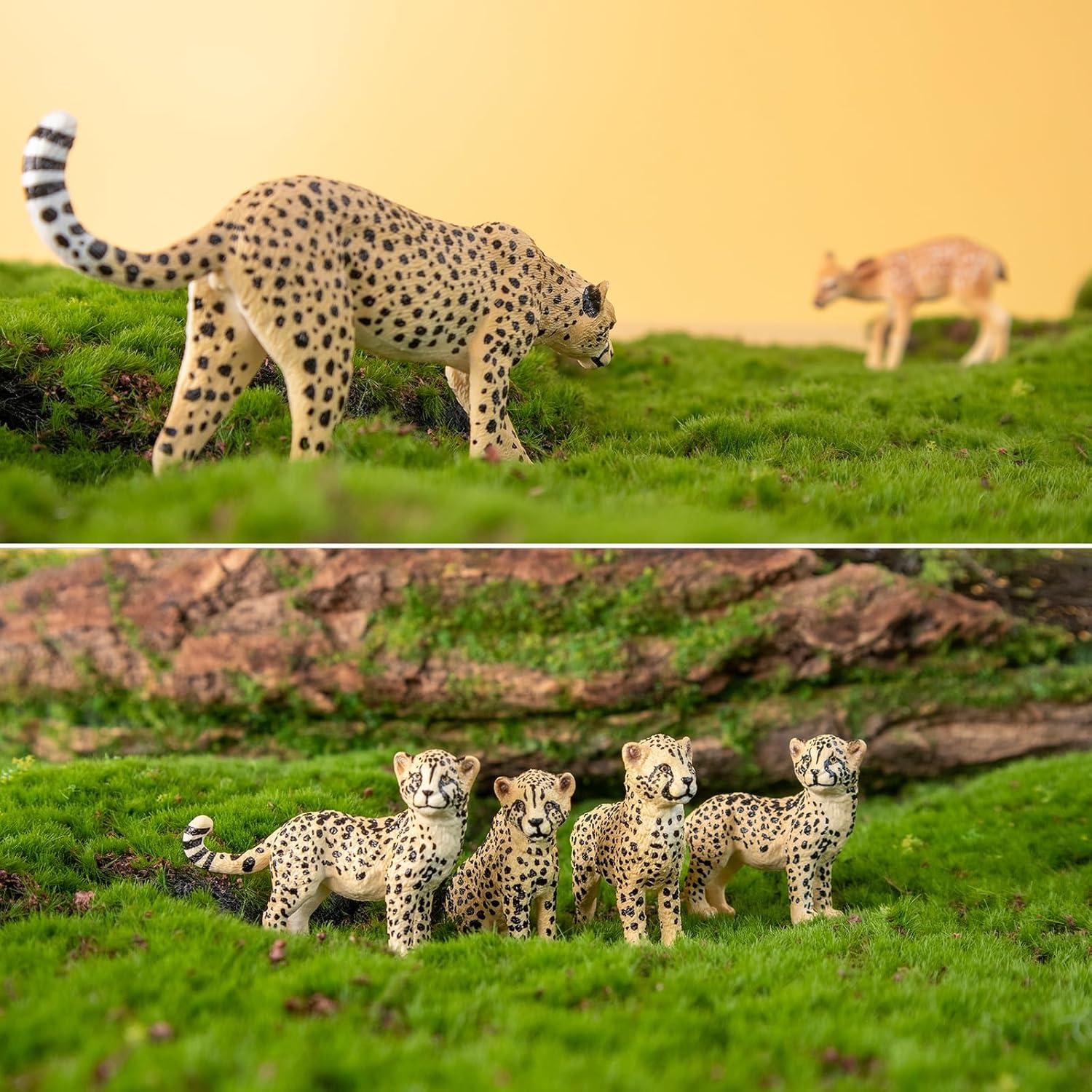 Conjunto de Figuras de Guepardo Toymany 8PCS Realista