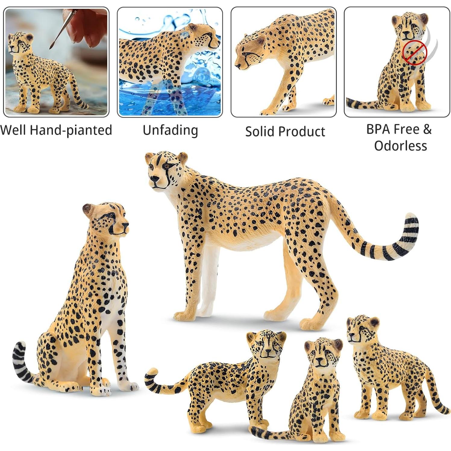 Conjunto de Figuras de Guepardo Toymany 8PCS Realista