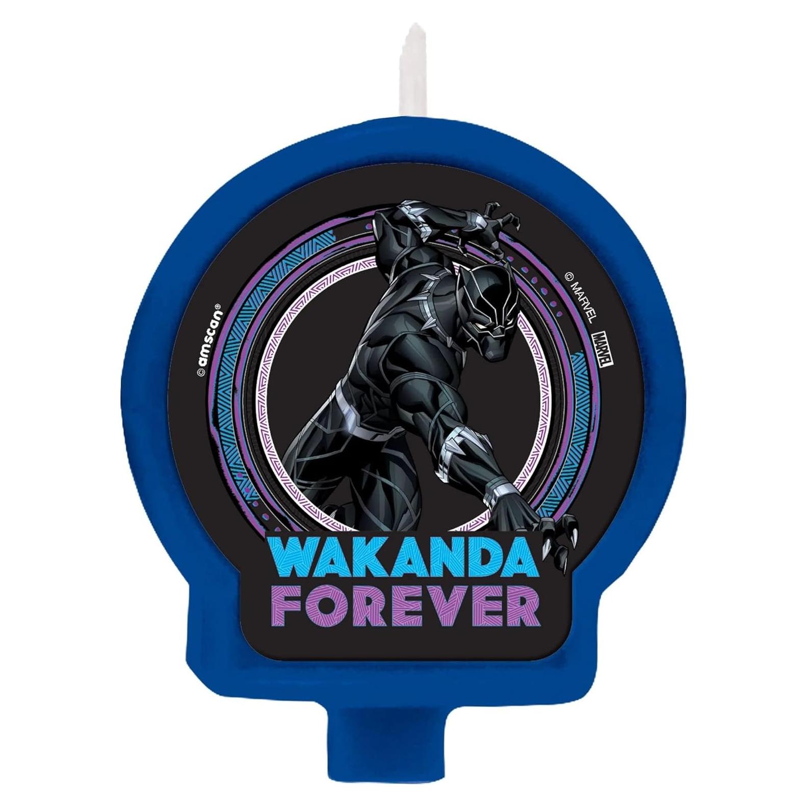 Vela de Cumpleaños Amscan Black Panther 6.6x6.1 cm Multicolor
