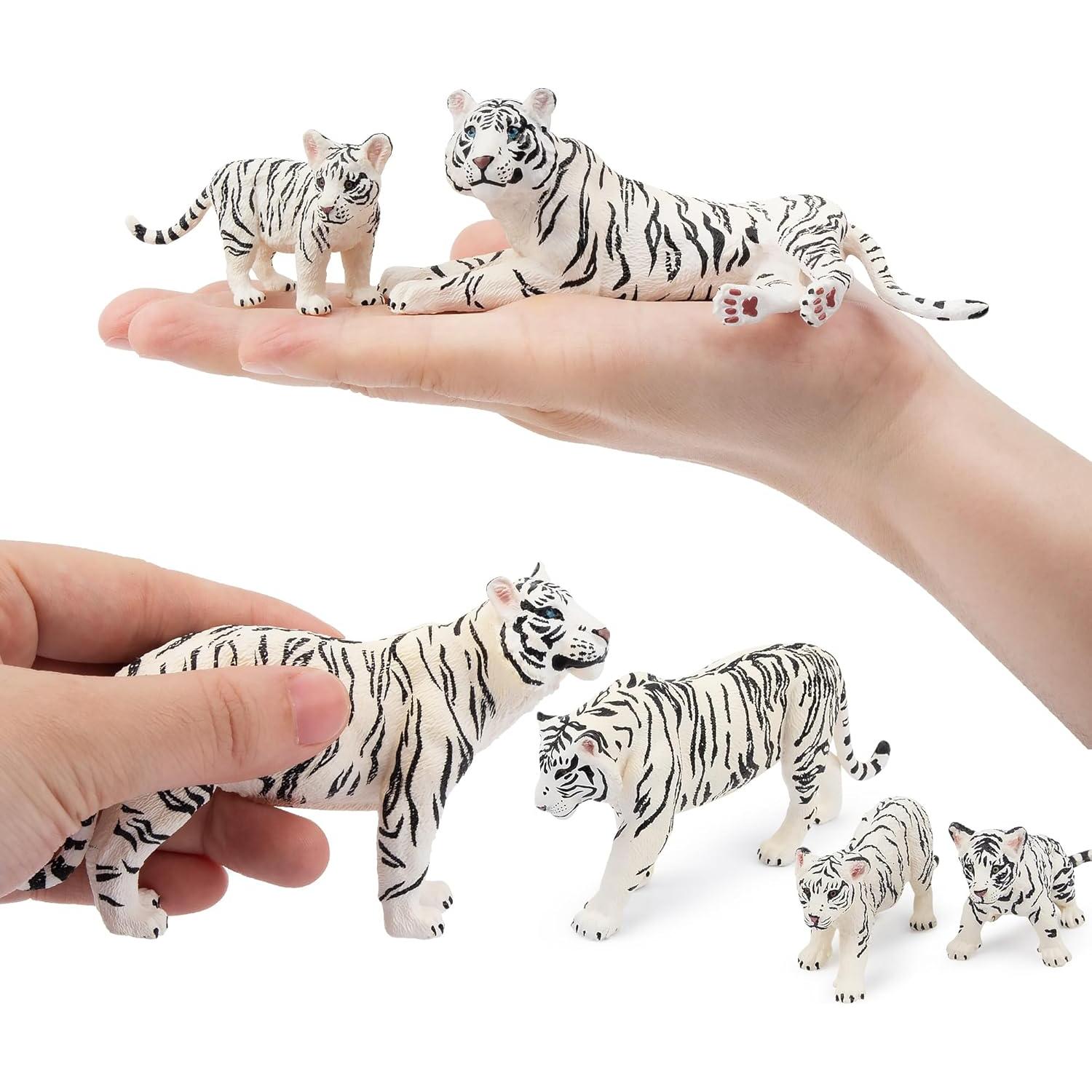 Set de Figuras de Tigres Blancos TOYMANY 6PCS 10 cm