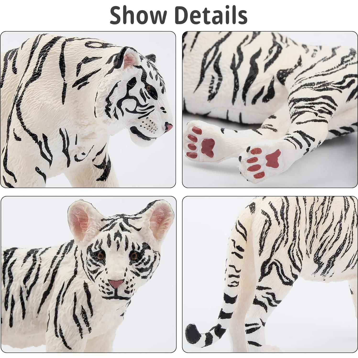 Set de Figuras de Tigres Blancos TOYMANY 6PCS 10 cm