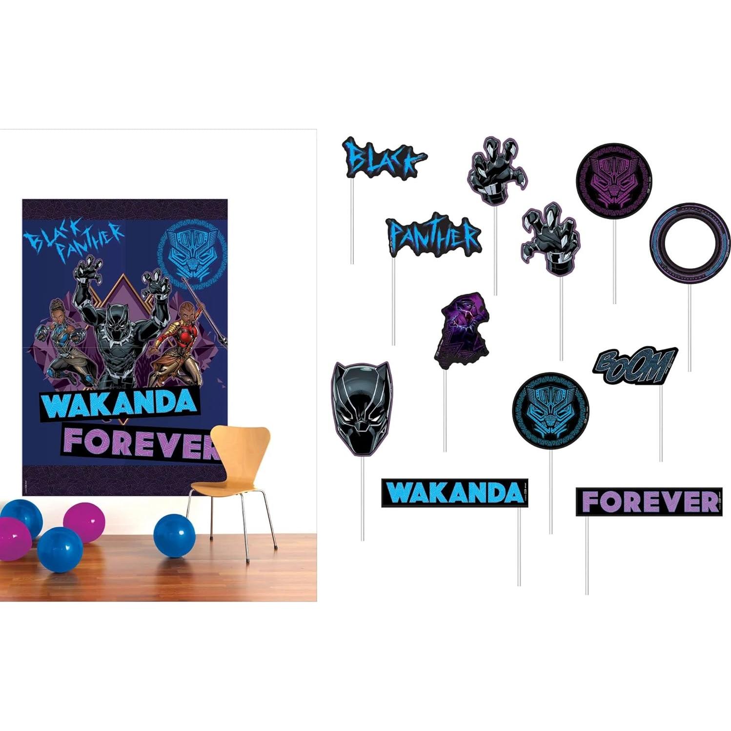 Decoración Multicolor Pantera Negra Amscan 2.06 m x 1.43 m