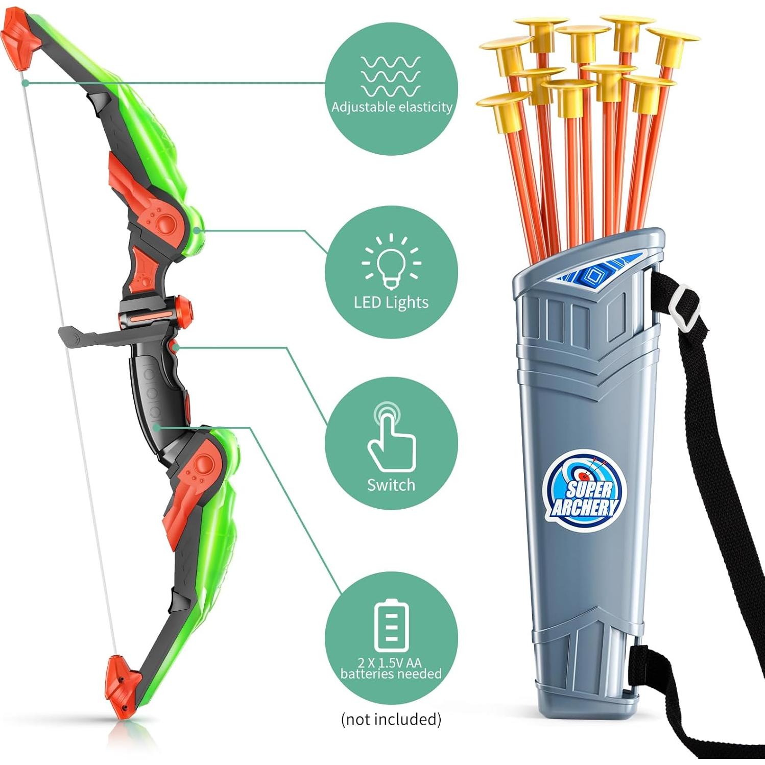 Conjunto de Arco y Flecha TEMI para Niños con Luz LED