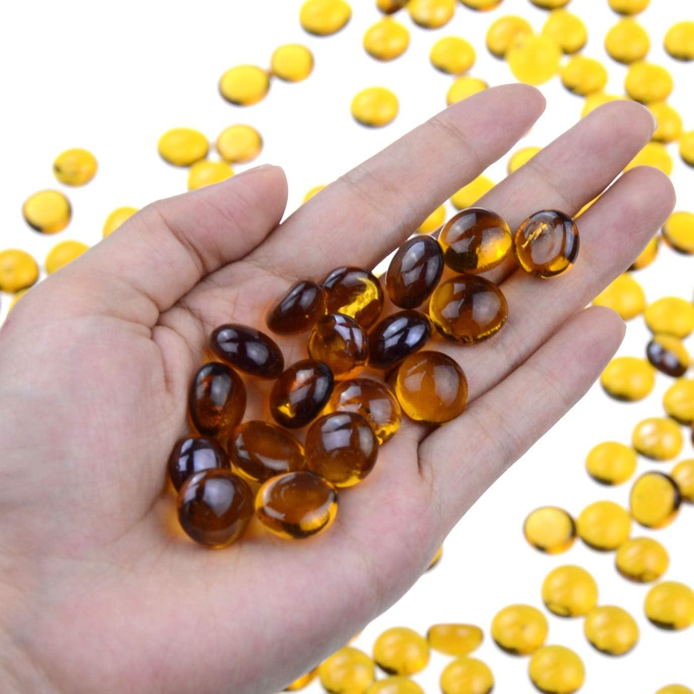 Gemas de Vidrio KINGOU Ámbar 14-16 mm para Decoración