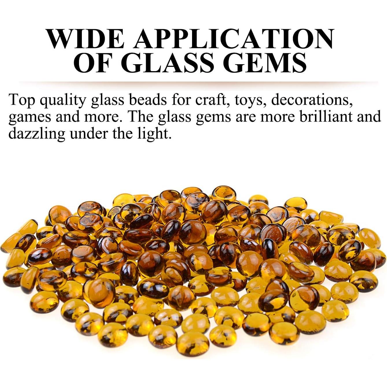 Gemas de Vidrio KINGOU Ámbar 14-16 mm para Decoración