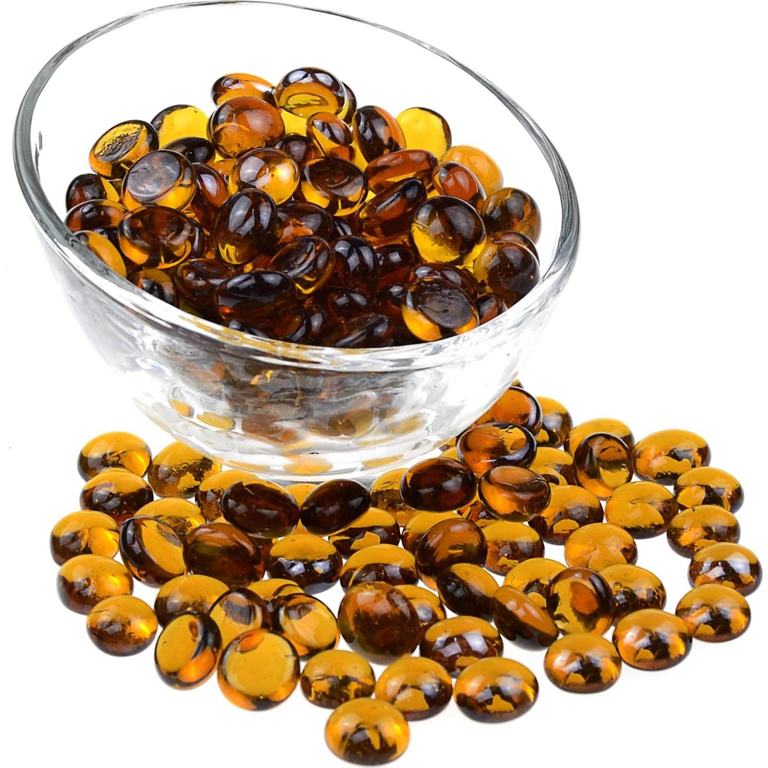 Gemas de Vidrio KINGOU Ámbar 14-16 mm para Decoración