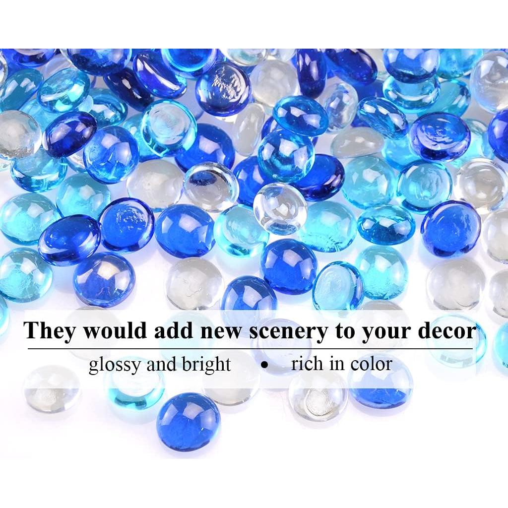 Gemas de Vidrio KINGOU Mini 12-14 mm Transparente y Azul