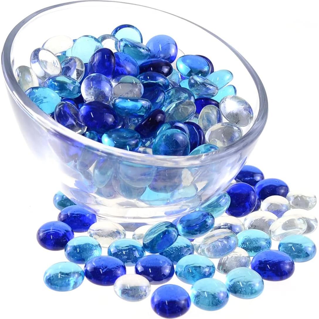 Gemas de Vidrio KINGOU Mini 12-14 mm Transparente y Azul