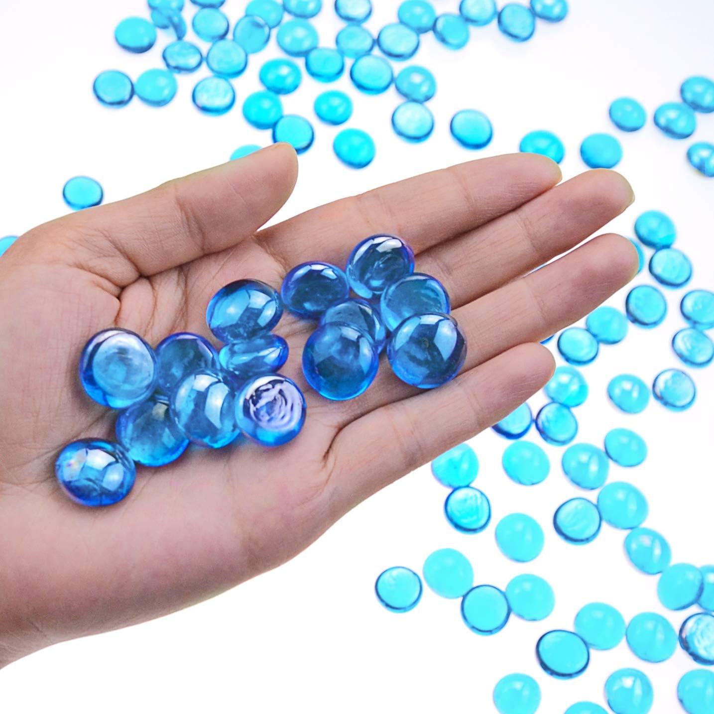 Gemas de Vidrio KINGOU Azul Aqua 14-16mm para Decoración