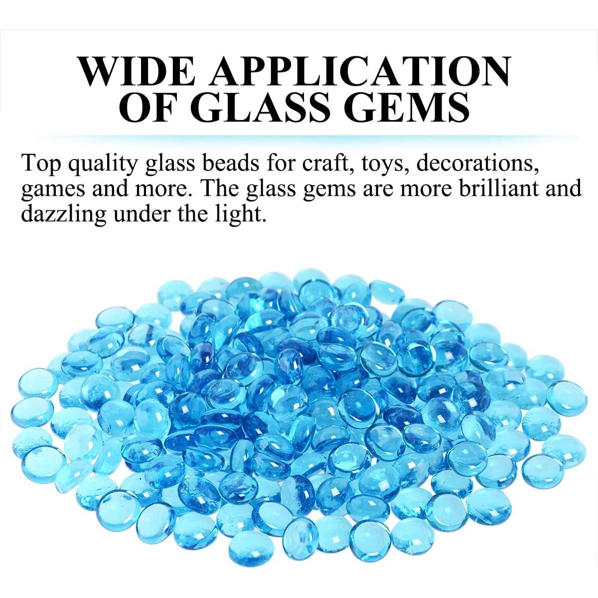 Gemas de Vidrio KINGOU Azul Aqua 14-16mm para Decoración