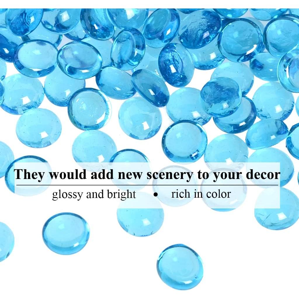 Gemas de Vidrio KINGOU Azul Aqua 14-16mm para Decoración