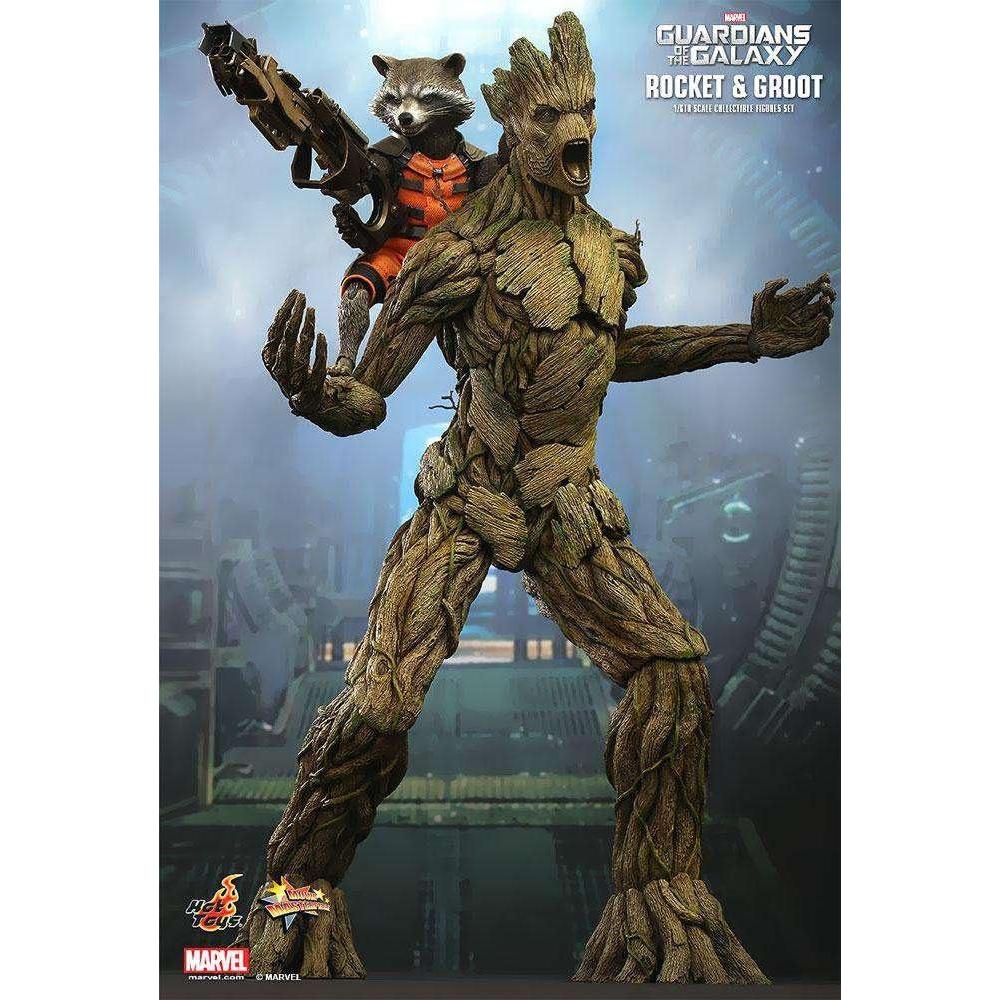 Hot Toys 1/6 MMS254 - Set Rocket y Groot Guardianes de la Galaxia