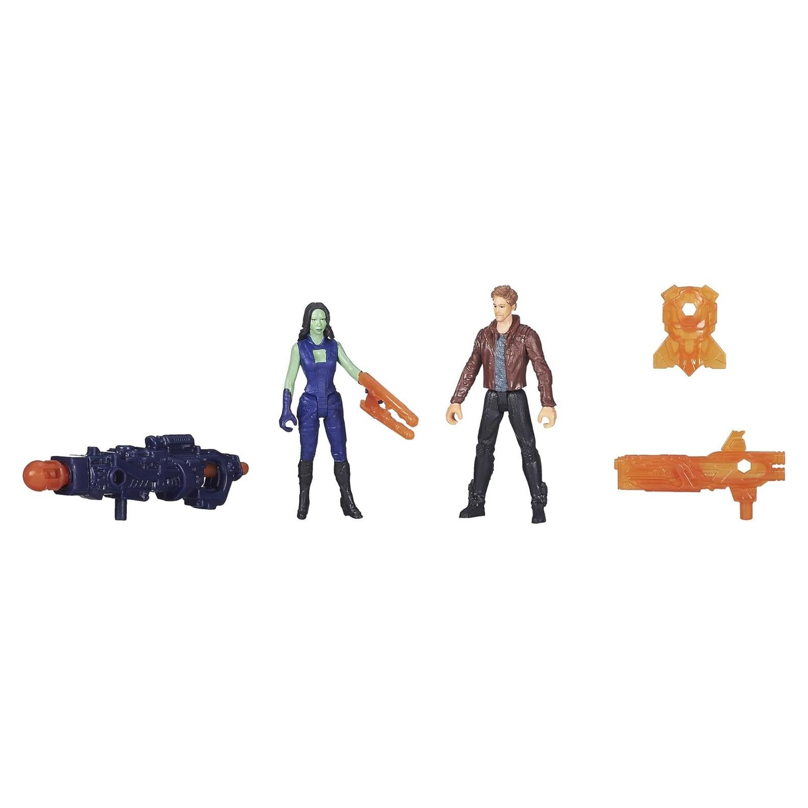 Figuras Star-Lord y Gamora Marvel 5-6 cm con accesorios