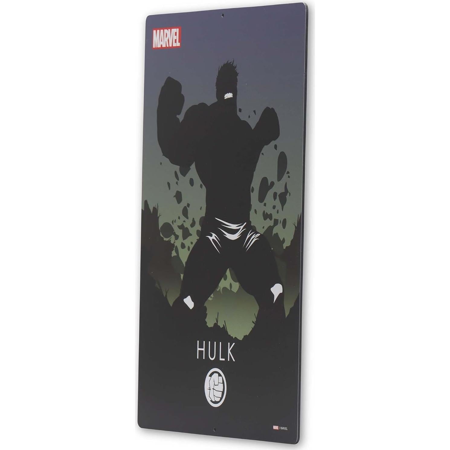 Cartel de Metal Marvel Hulk - Arte de Pared Vintage 24.9x37.3cm