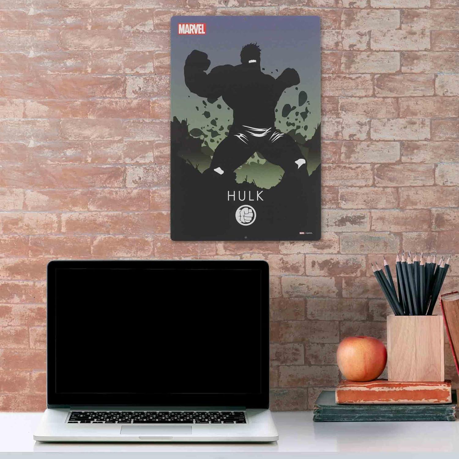 Cartel de Metal Marvel Hulk - Arte de Pared Vintage 24.9x37.3cm