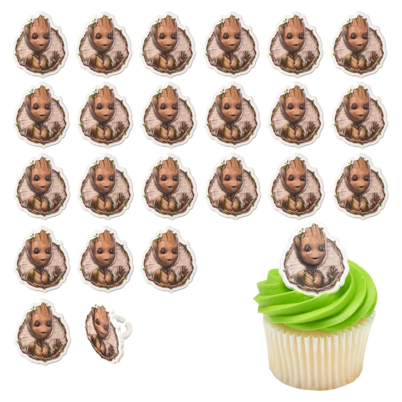 Anillos de Cupcake Groot DecoPac - 24 Decoraciones Apto Alimentos
