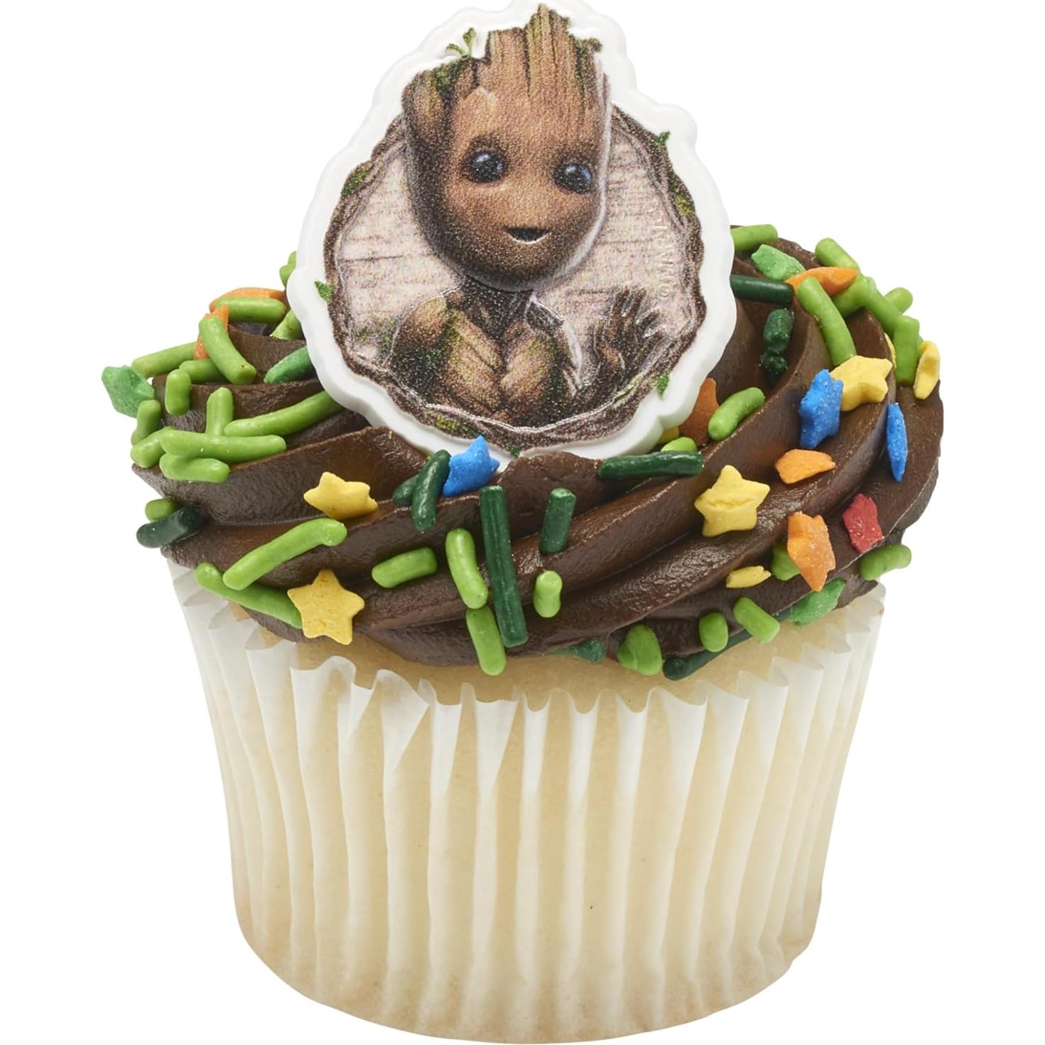 Anillos de Cupcake Groot DecoPac - 24 Decoraciones Apto Alimentos