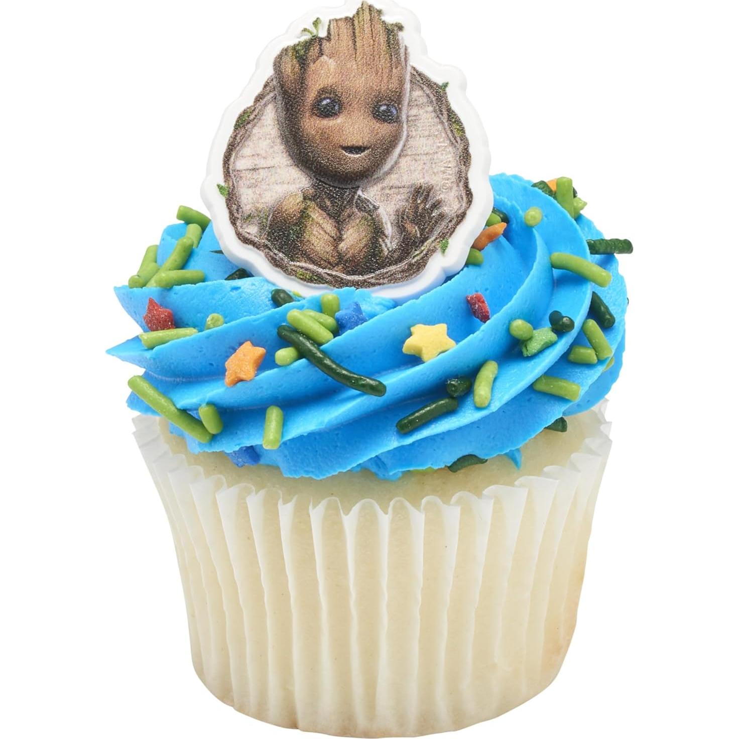 Anillos de Cupcake Groot DecoPac - 24 Decoraciones Apto Alimentos