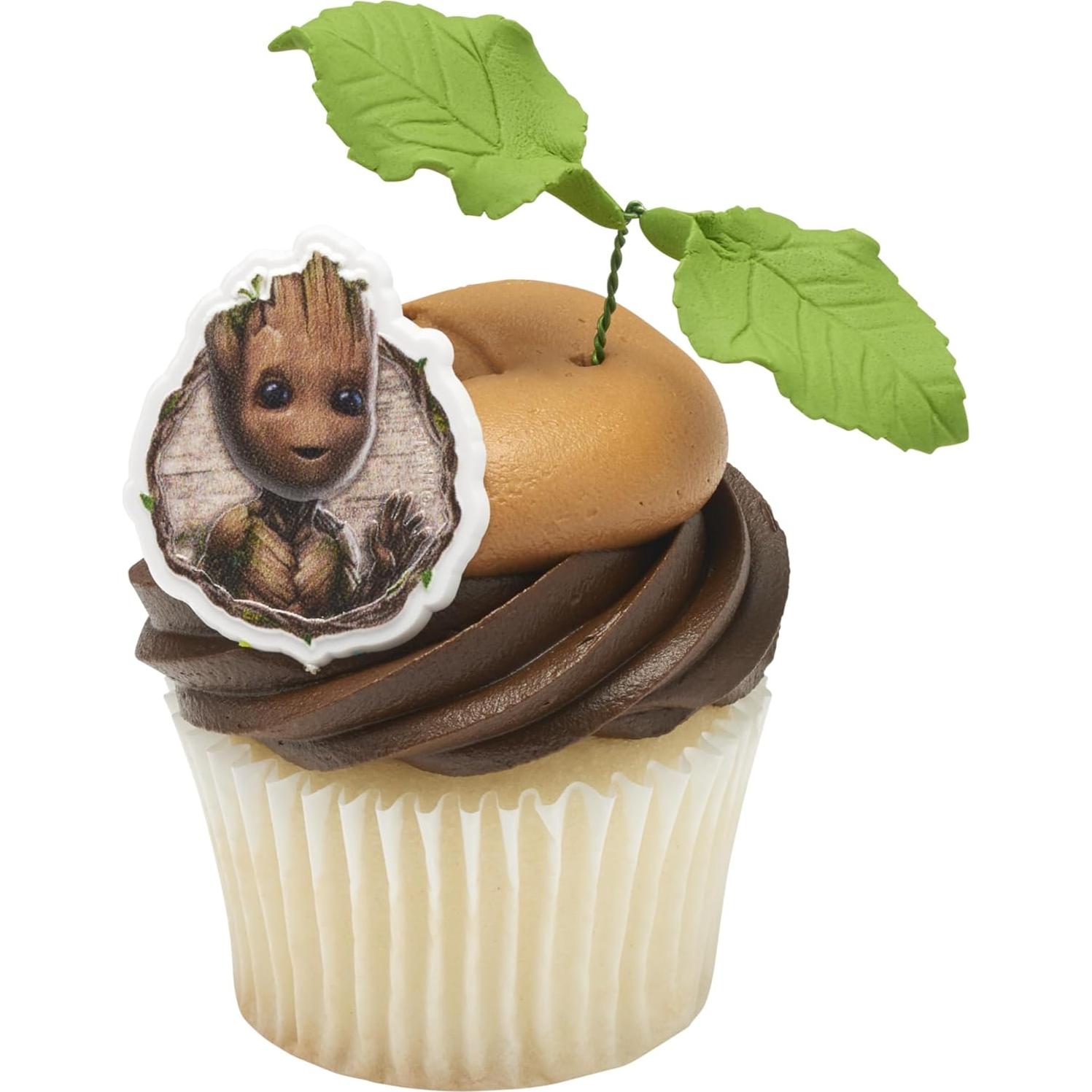 Anillos de Cupcake Groot DecoPac - 24 Decoraciones Apto Alimentos