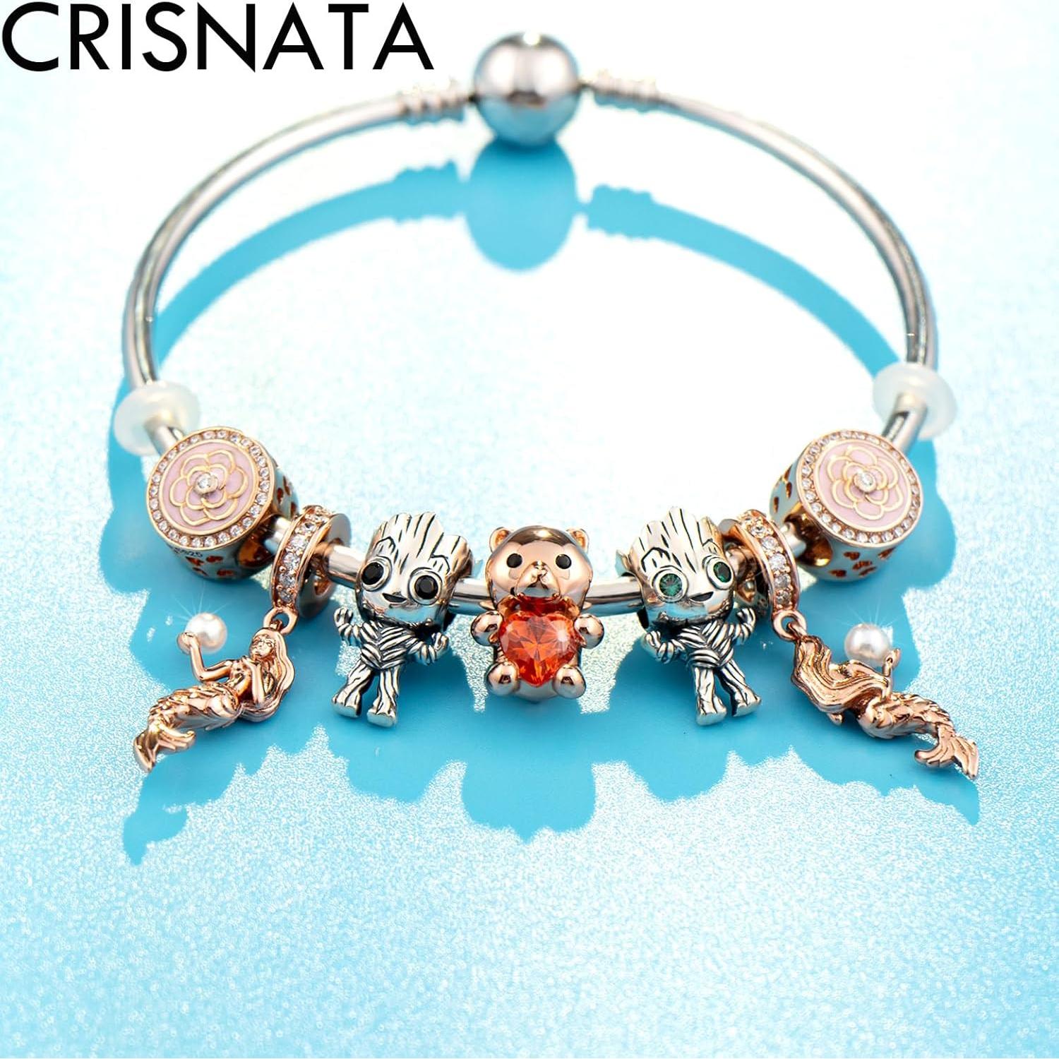 Encanto Hombre Árbol Plata Esterlina 925 con Ojos CZ Verdes