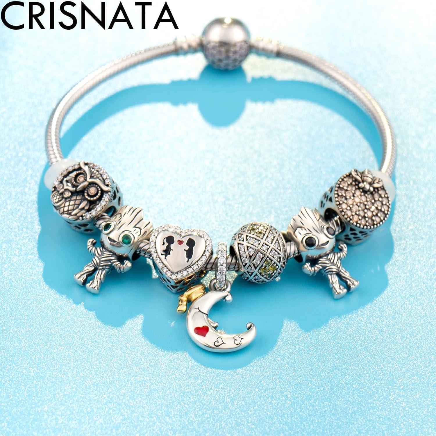 Encanto Hombre Árbol Plata Esterlina 925 con Ojos CZ Verdes