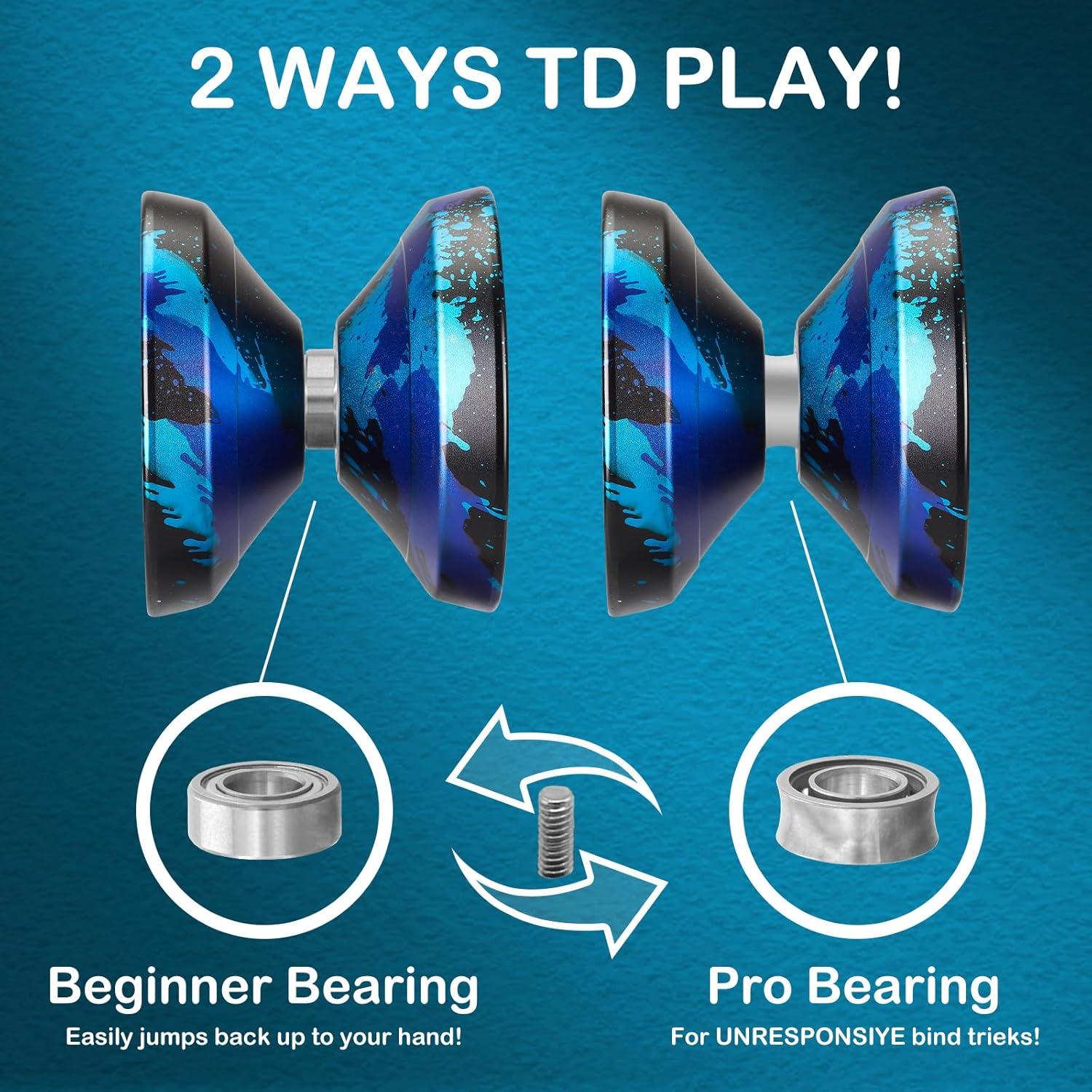 Yo-Yo Metálico WATIEOBOO R8 con 10 Cuerdas y Estuche