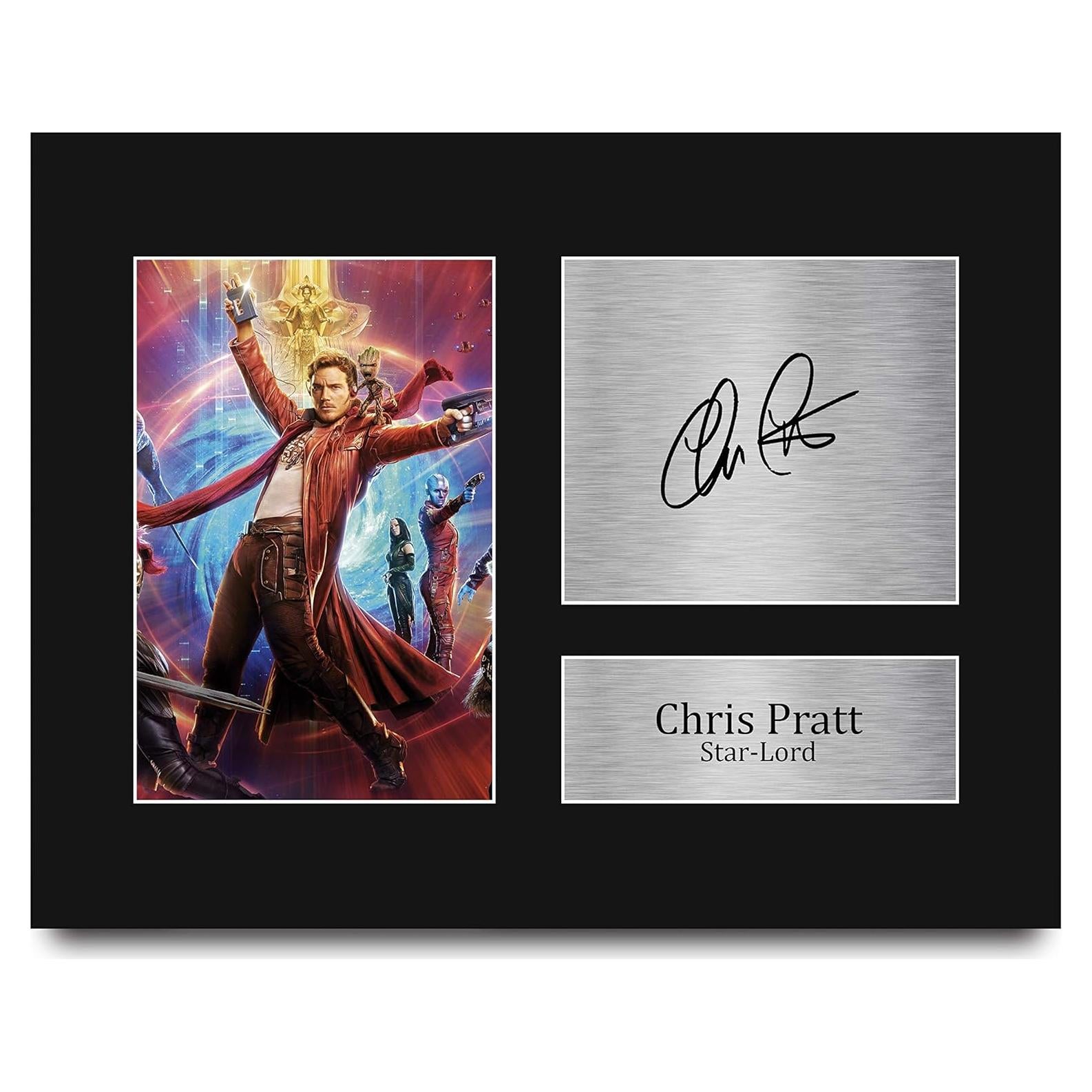 Exhibición Foto Autografiada Chris Pratt Guardianes de la Galaxia