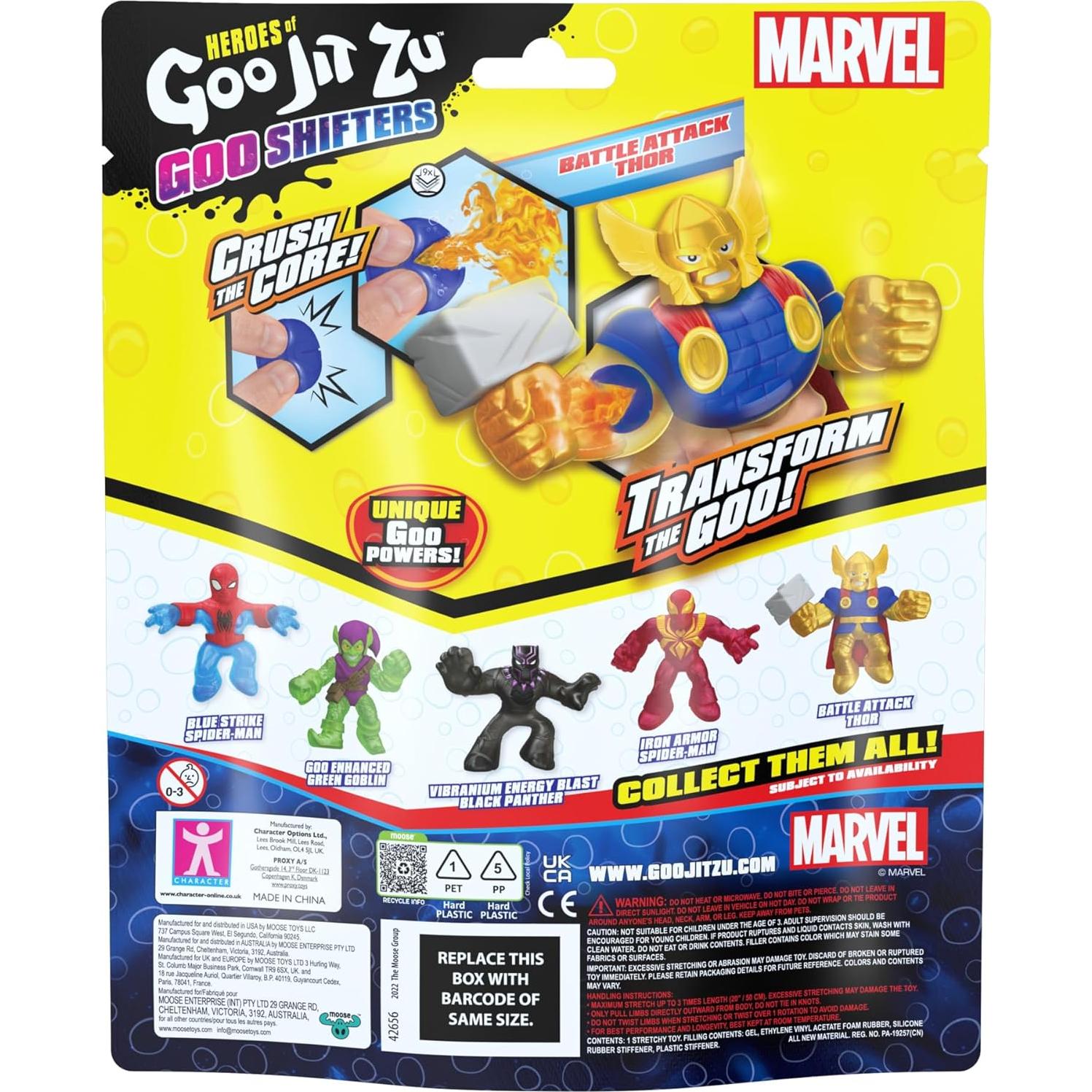 Figura de Juguete Marvel Goo Jit Zu Thor 10.6cm Aplasta Núcleo