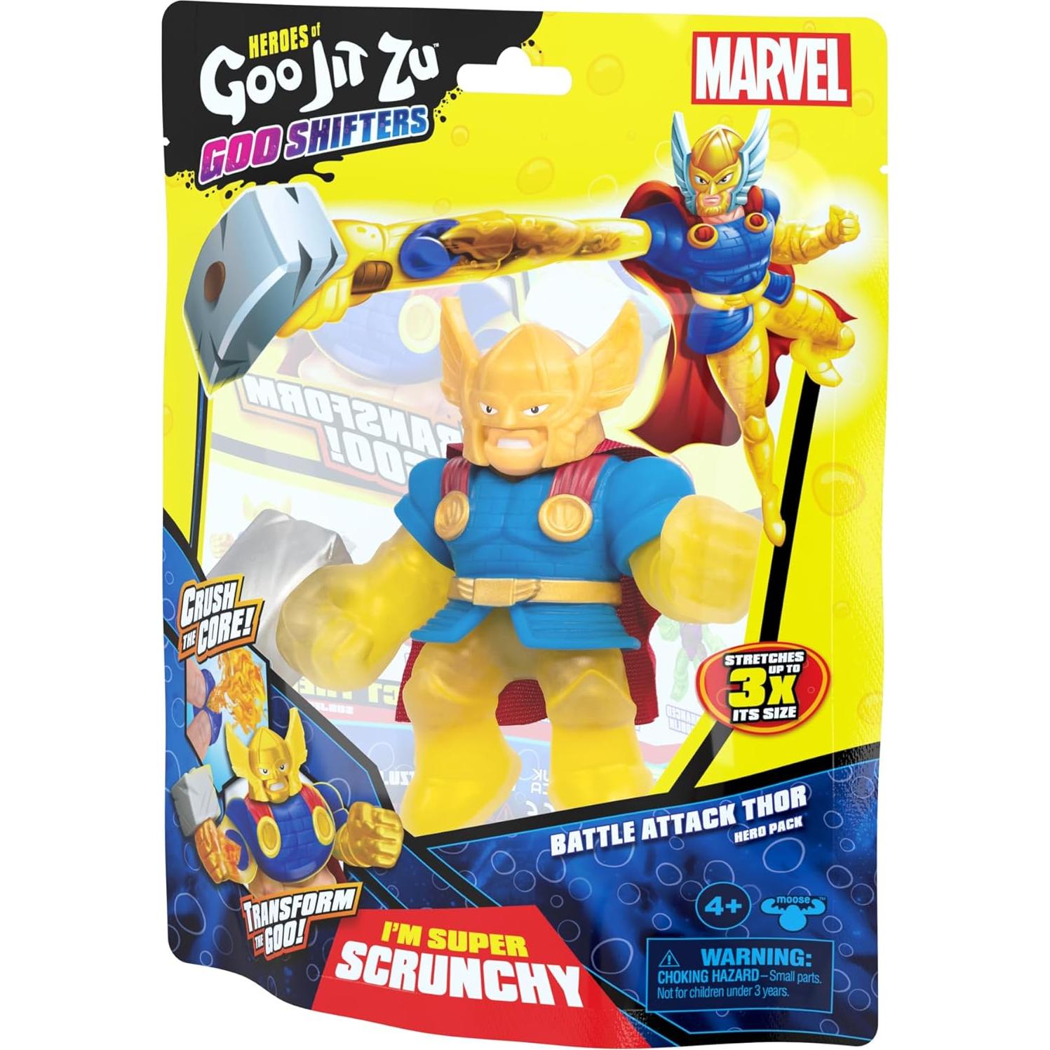Figura de Juguete Marvel Goo Jit Zu Thor 10.6cm Aplasta Núcleo