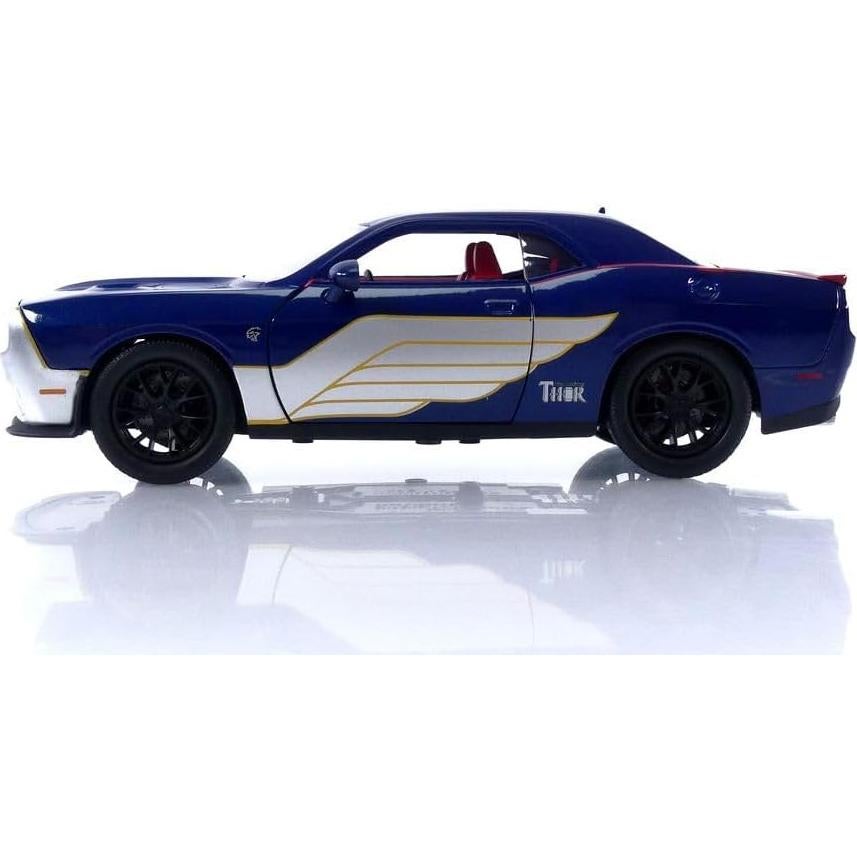 Coche de metal fundido Jada Toys Dodge Challenger SRT Hellcat 2015 con figura de Thor