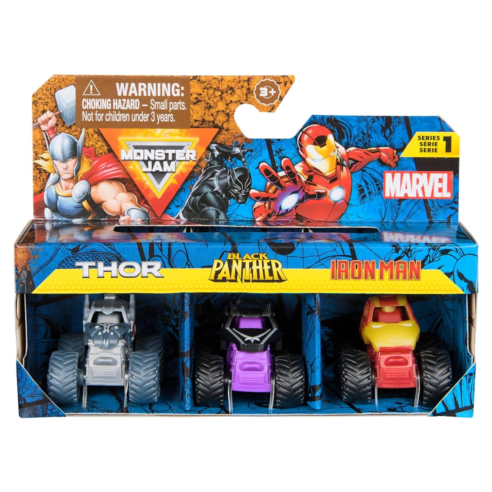 Paquete 3 Mini Camiones Monstruo Marvel Spin Master 1:87
