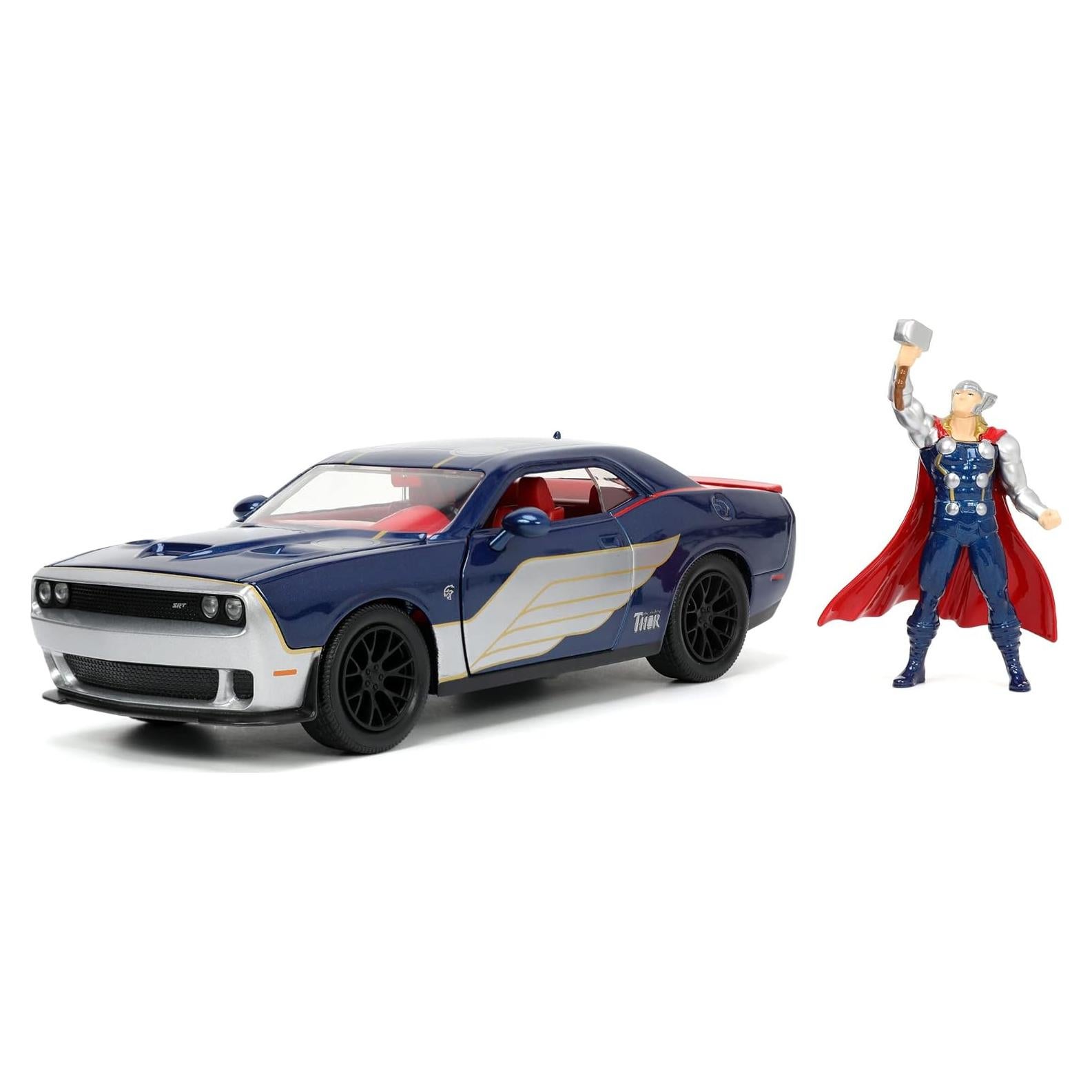 Dodge Challenger SRT8 Hellcat 2015 Jada con figura Thor 6.99 cm