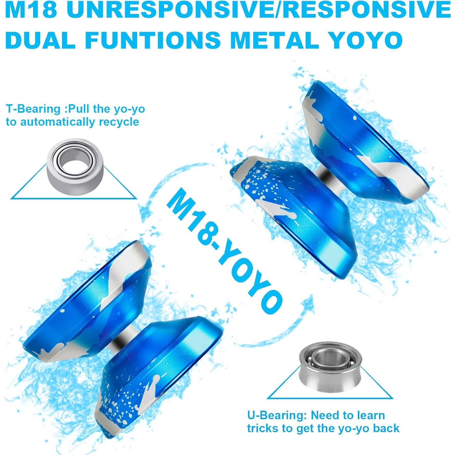 Yoyo WATIEOBOO M18 Profesional con 10 Cuerdas y Estuche