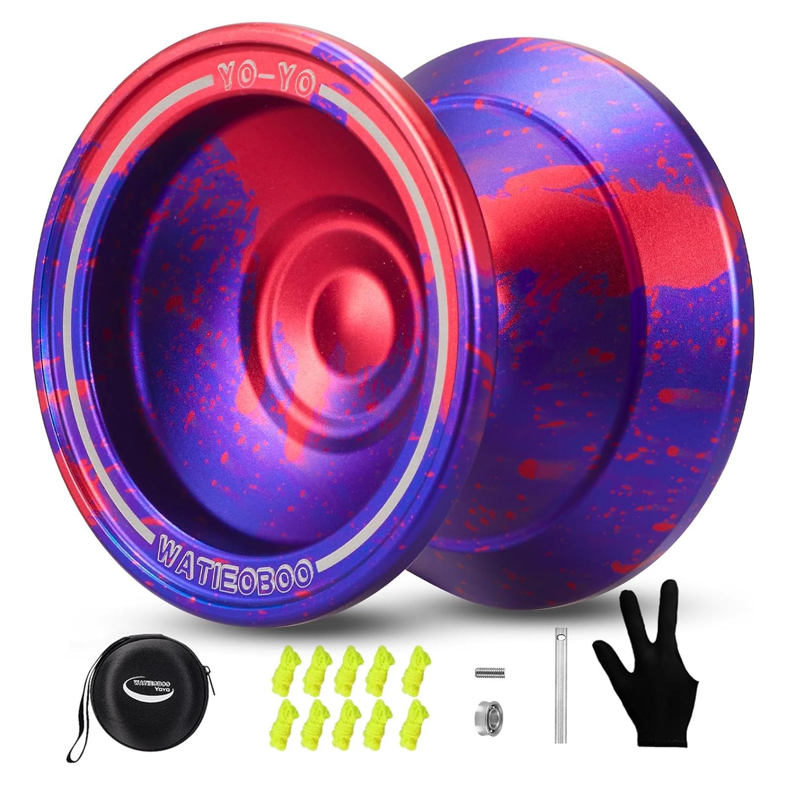 Yoyo WATIEOBOO Profesional Doble Función 68g Rojo Púrpura