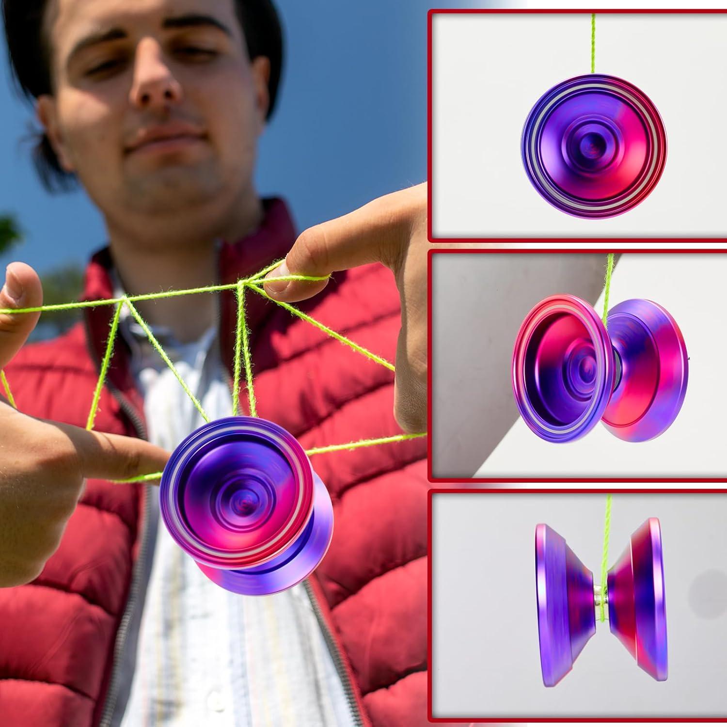 Yoyo WATIEOBOO Profesional Doble Función 68g Rojo Púrpura