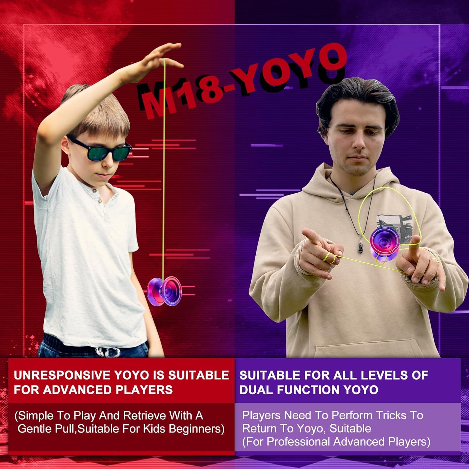 Yoyo WATIEOBOO Profesional Doble Función 68g Rojo Púrpura