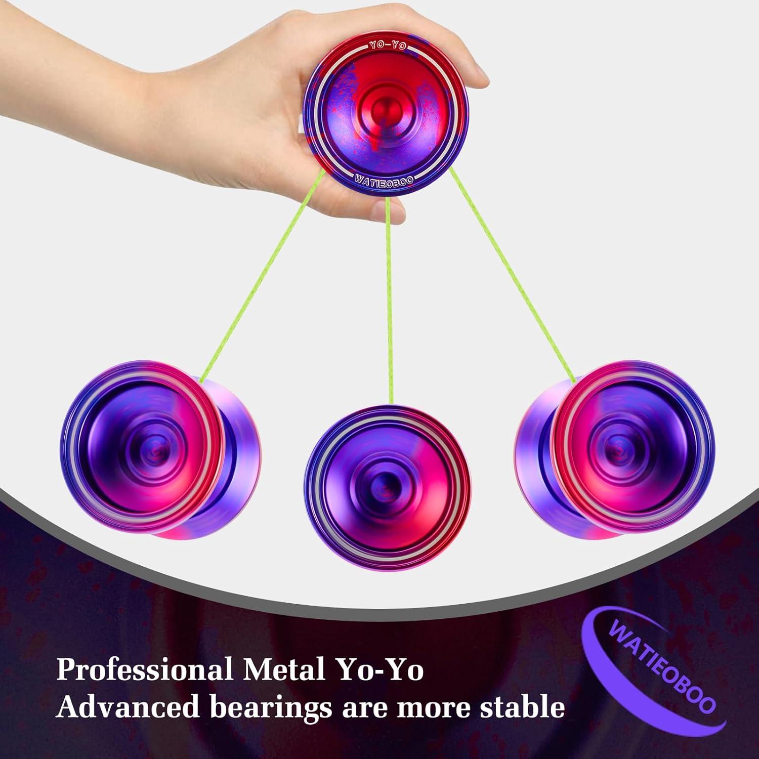 Yoyo WATIEOBOO Profesional Doble Función 68g Rojo Púrpura