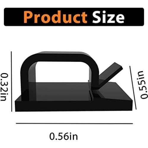 50 Clips de Cable Adhesivos WIIBROOK para Organización - Negro