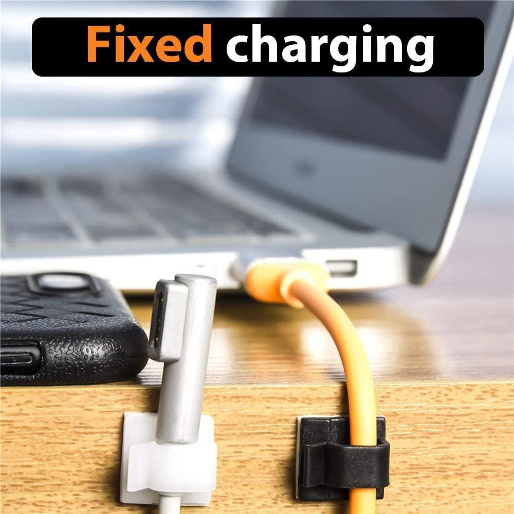 50 Clips de Cable Adhesivos WIIBROOK para Organización - Negro