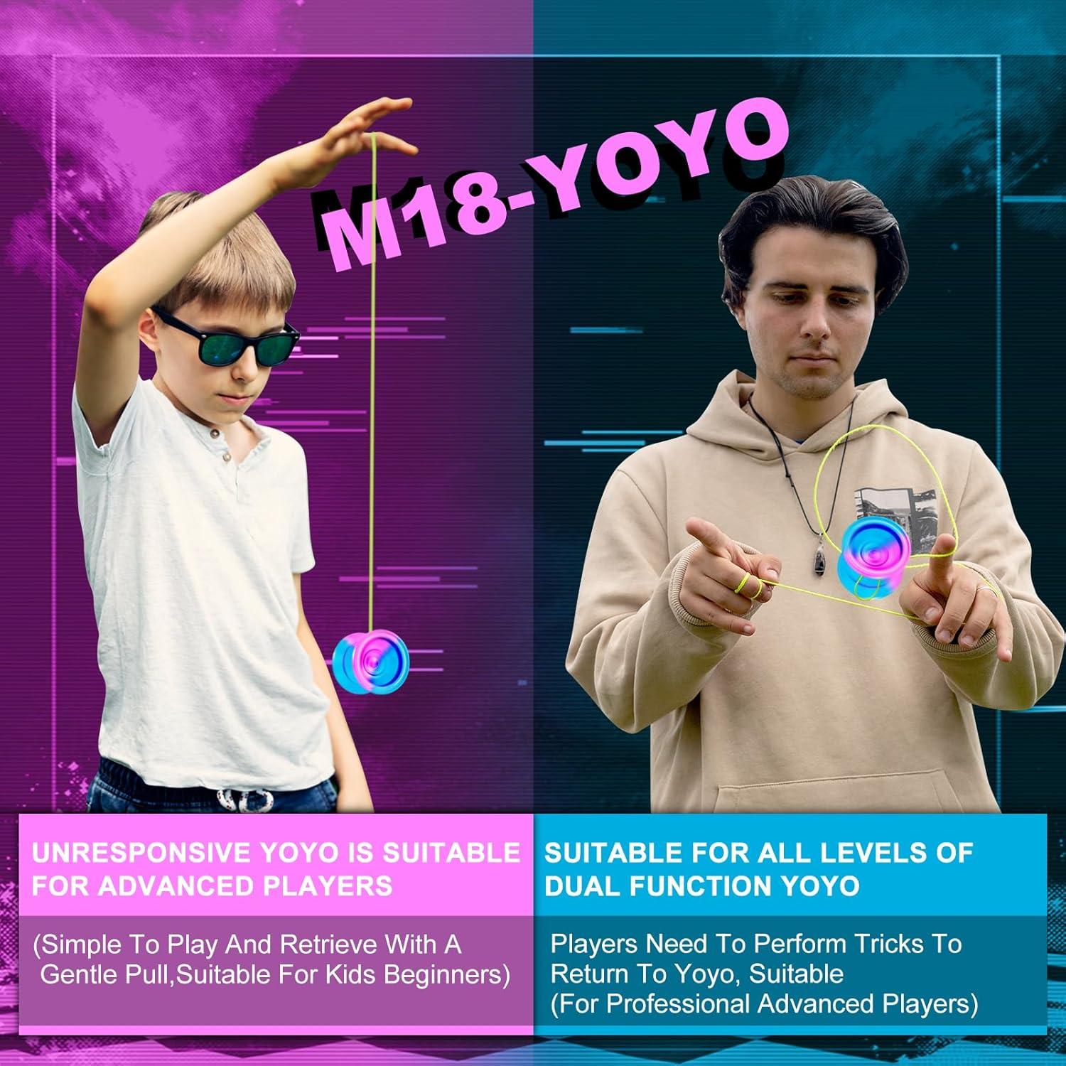 Yoyo WATIEOBOO M18 Profesional Doble Función Azul Rosa