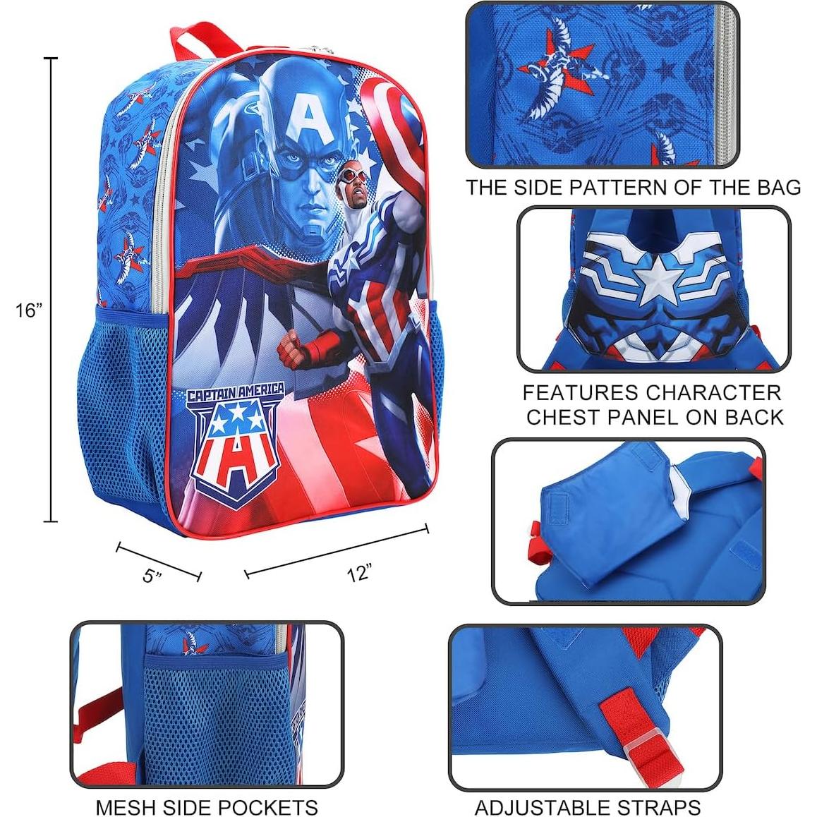 Mochila Juvenil Cosplay Capitán América Marvel 40.6x30.5cm