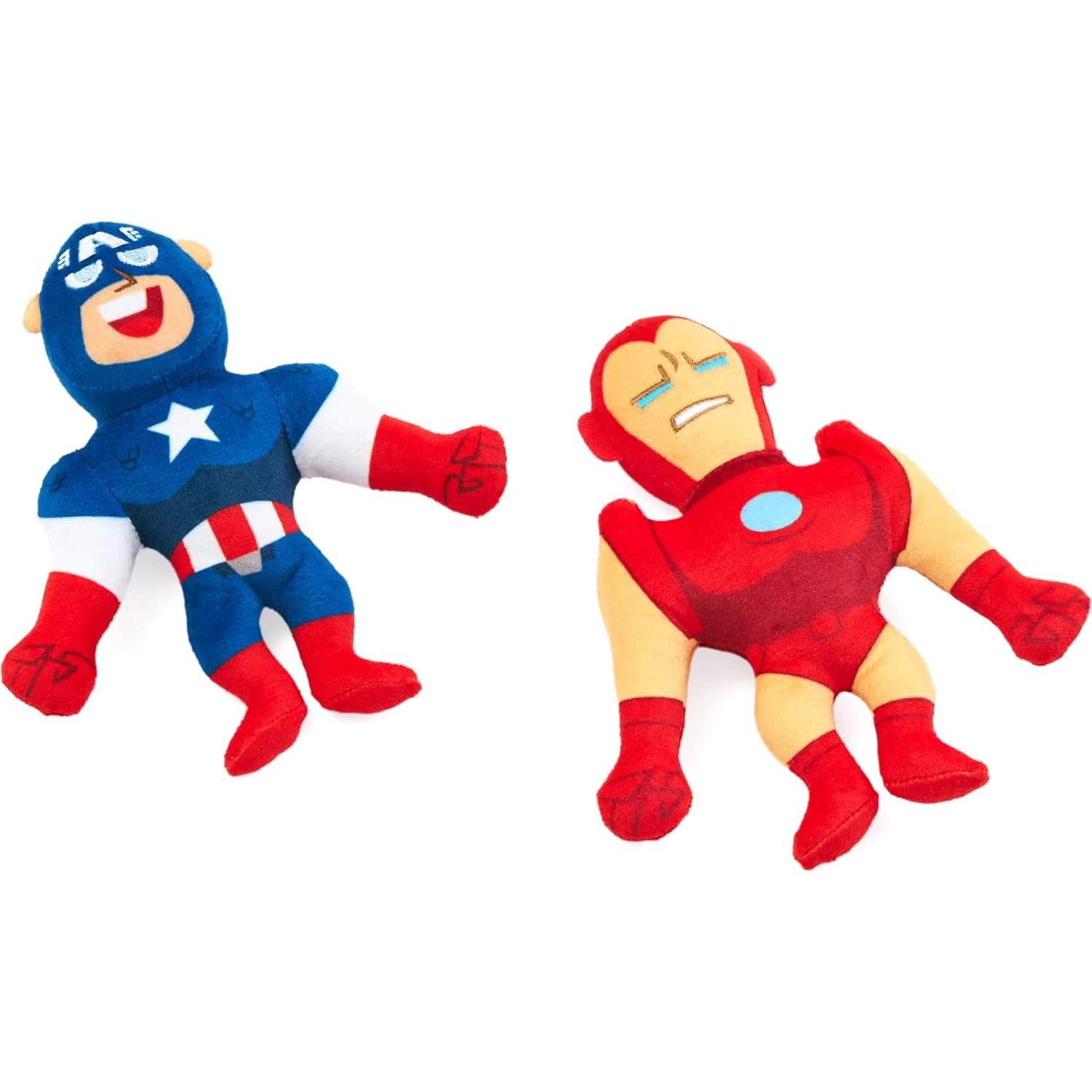 Juguetes de Peluche para Perros ZippyPaws Marvel - Capitán América e Iron Man