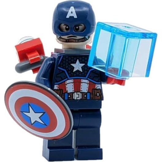 Minifigura LEGO Capitán América Jetpack Tesseract Mjolnir