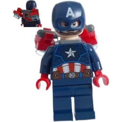 Minifigura LEGO Capitán América Jetpack Tesseract Mjolnir