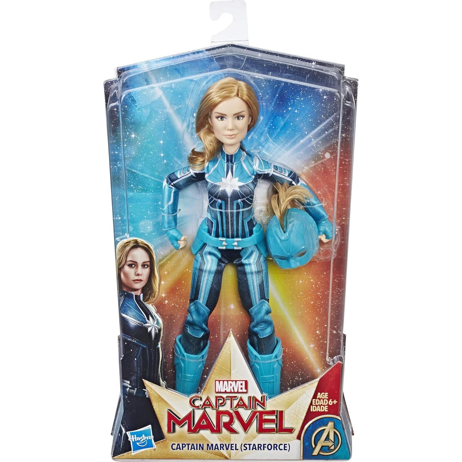 Muñeca Superhéroe Capitán Marvel Hasbro 29.2 cm con casco