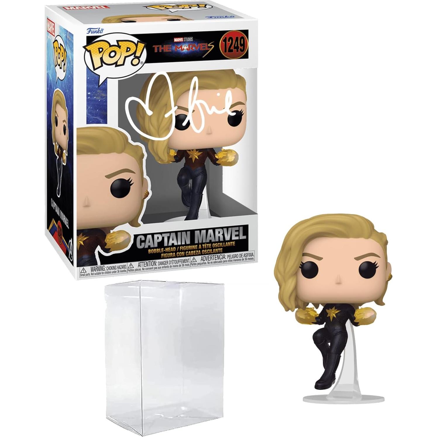 Funko Pop Brie Larson Capitán Marvel Autografiado Facsímil