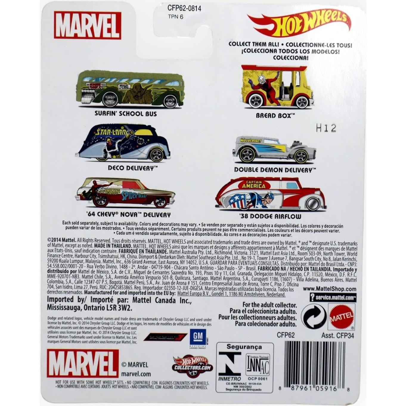 Caja de Pan Hombre Hormiga Marvel Hot Wheels 2015