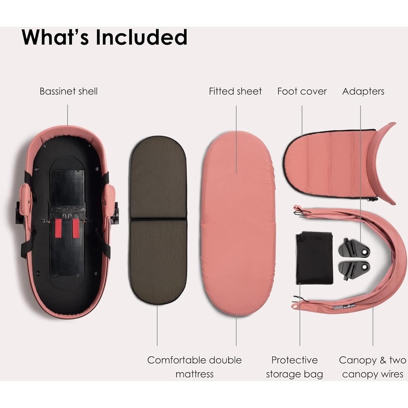 Cuna Babyzen YOYO 0+, Jengibre - Colchón y toldo UV