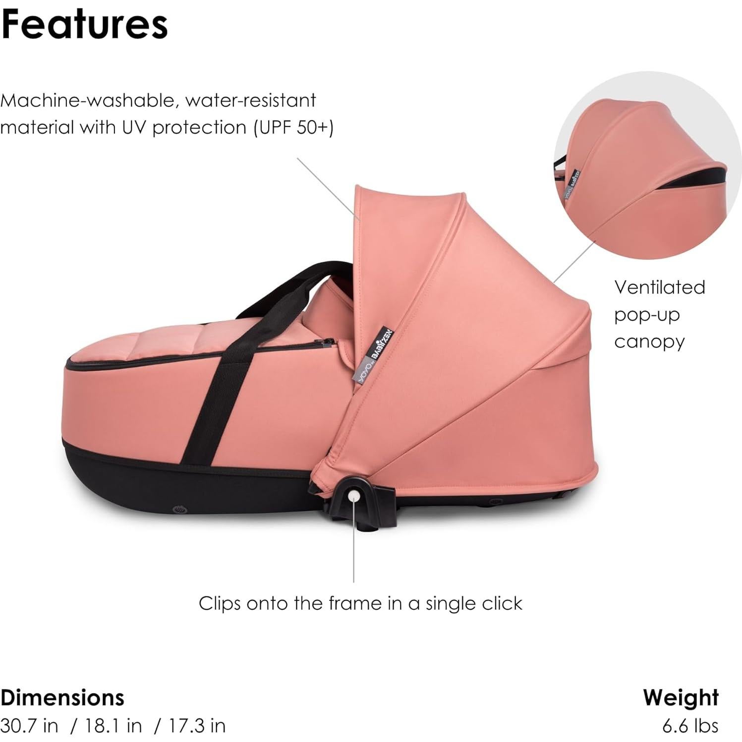 Cuna Babyzen YOYO 0+, Jengibre - Colchón y toldo UV